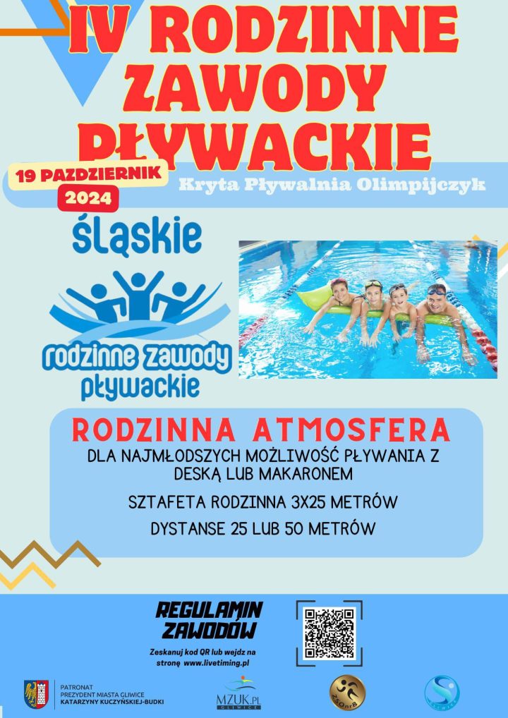 Plakat IV Rodzinnych Zawodów Pływackich 