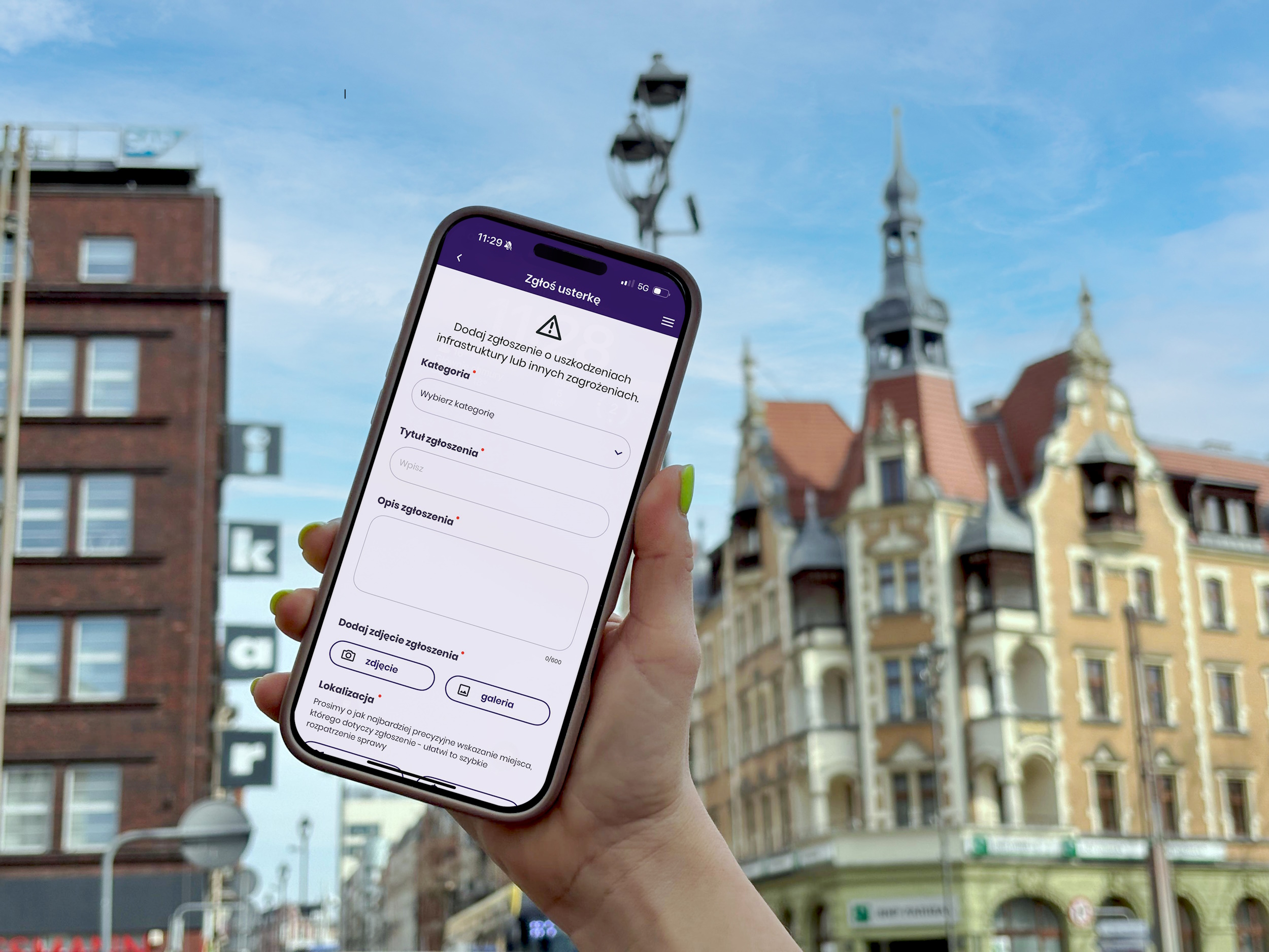 Zgłoś usterkę poprzez aplikację GAMA