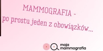 Plakat promujący badania mammografii