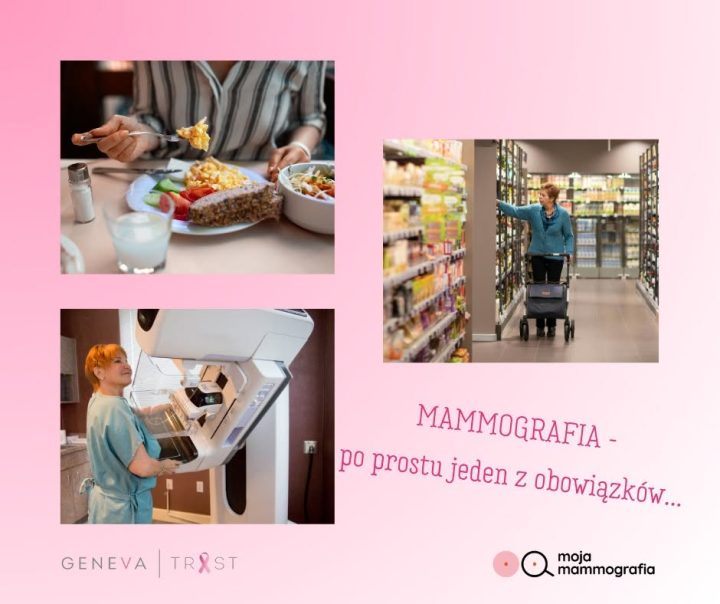 Plakat promujący badania mammografii
