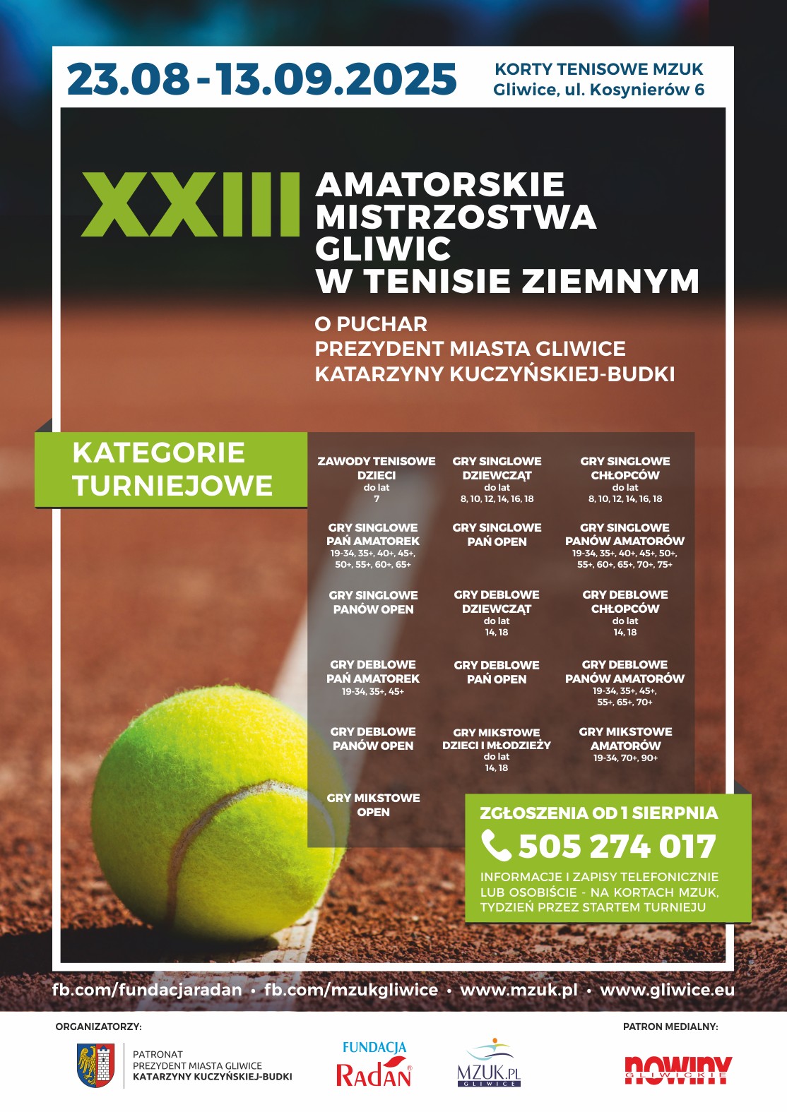 XXIII Amatorskie Mistrzostwa Gliwic w Tenisie Ziemnym