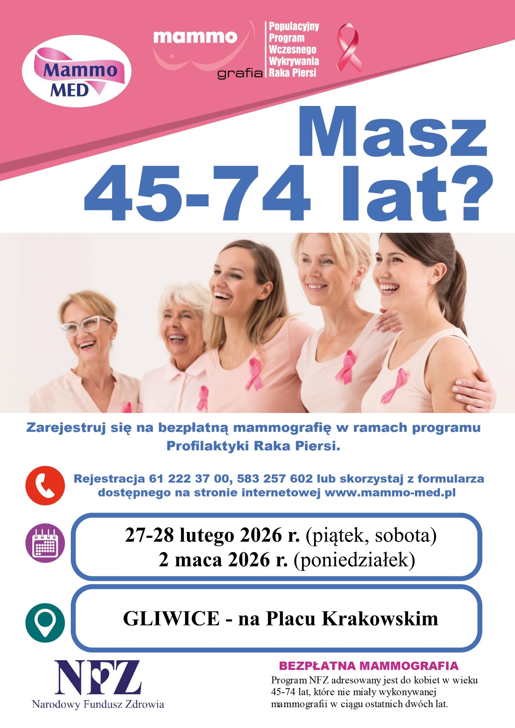 Bezpłatna mammografia w Gliwicach